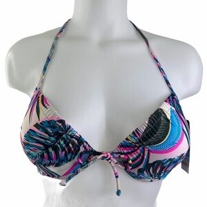 CALIFORNIA Waves Palms Underwire Bikini Swim Top